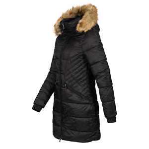 Tendencia Mujeres Puños elásticos Bolsillos con cremallera Parka Chaqueta con cremallera Chaqueta acolchada a prueba de viento de moda con parches personalizados - Product Image 4