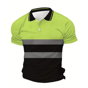 Camisetas Polo de Seguridad Reflectantes de Alta Visibilidad al por Mayor para Hombre, Logotipo Personalizado, Manga Corta, Camisetas Polo de Alta Visibilidad Personalizadas - Product Image 3