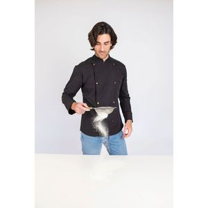Veste de chef Brooklyn Black Workwear avec col mandarin pour les saisons d'automne - Product Image 5