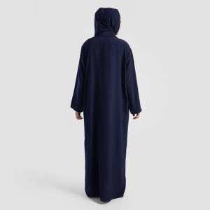 Abaya élégante bleu marine Modest Elite, silhouette droite avec un élément de mode simple - Product Image 2