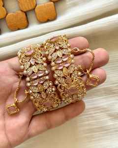 Fresh Arrivals Antique Designs <b>for</b> <b>Women</b> Stainless Steel Bridal Wedding Sets Artificial <b>Pearl</b> Rhinestone Churiya <b>For</b> Engagement - Product Image 3