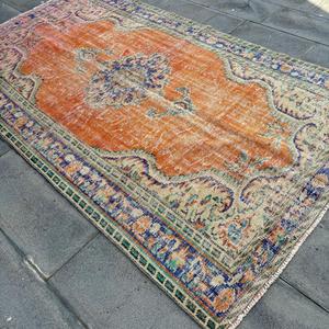 พรมวินเทจ ขนาด 5.3x8.7 ฟุต สีส้ม พรมขนสัตว์สไตล์โอเรียนทัล - Product Image 2