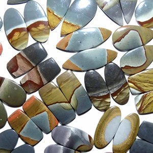 Último diseño de piedra natural, venta al por mayor, cabujón policromado, jaspe, par de piedras preciosas sueltas para hacer joyas - Product Image 1