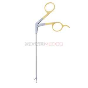 Retrievers de sutura manual con mango chapado en oro, pinzas para artroscopia quirúrgica de alta calidad, marca OEM certificada CE - Product Image 5