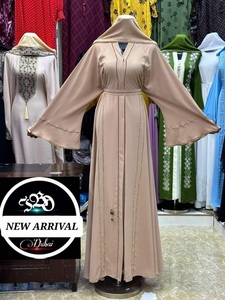 2026 Dubai Luxury Polyester Abaya Modest Winter Spring Autumn Summer <b>Eid</b> Beautiful Moroccan Design Handwork Sequined Breathable - Product Image 2