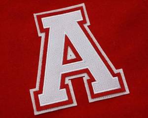 Embroidered Letter Men's Varsity Jackets Front Stand Collar Solid Single Button Closure 100% <b>Polyester</b> <b>Fabric</b> Windproof - Product Image 5