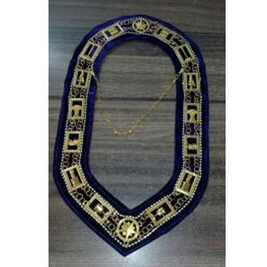 Chaîne maçonnique Collier Ordre de l'Étoile de l'Orient Plaqué or avec velours violet Régalia de qualité supérieure Chaîne collier tous les modèles - Product Image 1