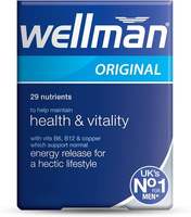 Comprimés Wellman Original Max Omega 3 6 9 Calcium Vitamine D 84 unités Énergie Immunité Saveur neutre Multivitamines pour hommes Certifié CE Royaume-Uni