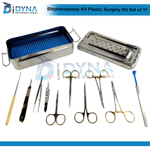 Ensemble de 11 instruments de chirurgie de blépharoplastie de qualité supérieure certifiés CE avec boîte - Product Image 3