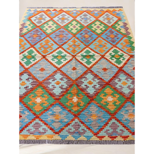 Alfombra Kilim de Maimana, Afganistán, 183 x 132 cm, Alfombras y Juegos de Alfombras - Product Image 5
