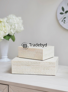 Boîte à bijoux en incrustation d'os élégante faite à la main Solution de stockage décorative pour la décoration intérieure Tradebyd - Product Image 2