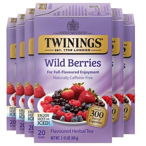 Twinings Wild Berries Herbal <b>Tea</b> Individually Wrapped Bags, 20 Count (Pack of 6), 120 Teabags - Product Image 4