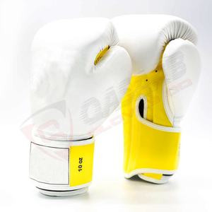 Boxing <b>Gloves</b> Yellow <b>White</b>-Color Patchwork Cheap Price Kids Adults Genuine Leather Equipment Boxing Bag Fighting <b>Glove</b> - Product Image 1