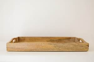 Dernier plateau de service en bois de pin artisanal avec poignée en métal Plateaux de service à domicile Producteur indien exporté - Product Image 5