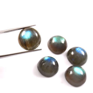 8X8MM AAA Naturel Labradorite Rond Dos Plat Cabochon Calibré Semi-Précieux Pierres Précieuses En Vrac Fabrication De Bijoux En Gros Lot - Product Image 2