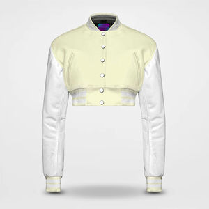 Chaquetas Varsity Cortas Personalizadas con Logotipo, Chaqueta Varsity Corta de Lana para Mujer, Transpirable, Informal de Invierno, de Pakistán - Product Image 1