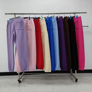 กางเกงวอร์มผ้าฝ้ายขาตรงปักลายผ้าฟลีซผ้าฝ้ายวินเทจใส่เป็นกรด - Product Image 4