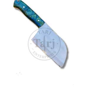 Couteau de chasse à lame fixe en acier Damas fait main, haute durabilité, personnalisable, camping en plein air, manche en résine, étui en cuir, B2B - Product Image 6