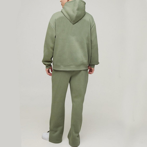 Meilleur fournisseur – Ensemble survêtement homme hiver, style streetwear, coupe oversize, avec sweat à capuche et pantalon long, 100 % coton - Product Image 2