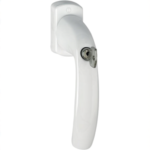 HOPPE 0810SVS/U10 Manija de ventana de aluminio de 32 mm Colección New York Blanco Tráfico con bloqueo para rieles y accesorios - Product Image 3