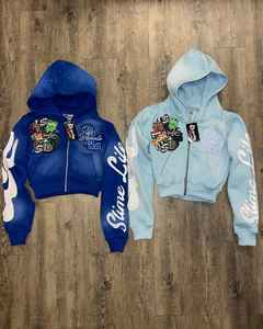 Sweat à capuche en détresse Vintage déchiré Streetwear pull décontracté hommes femmes sweat à capuche en détresse Vintage pull à capuche en détresse - Product Image 1