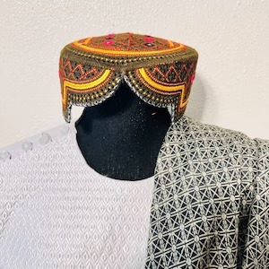 Mens Afghani Ethnic Vintage Traditional Formal <b>Cap</b> Handmade Lace Embroidered Islamic Headwear - Product Image 5