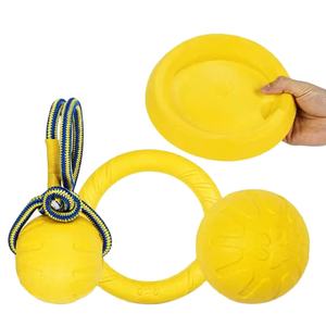 Indestructible balançoire corde flotteur <span class=keywords><strong>chien</strong></span> animal de compagnie EVA flottant mousse jouer chercher anneau boules jouet 9cm trou dans le milieu <span class=keywords><strong>chien</strong></span> balle jouets pour animaux de compagnie - Product Image 1