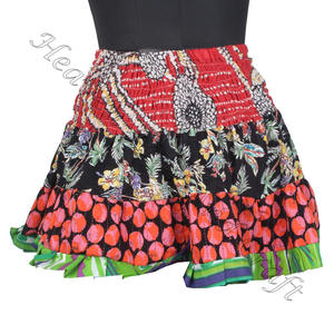 Bohemian Fashion Mini <b>Skirt</b> - Wholesale European Summer Fashion Mini <b>Skirt</b> - <b>UK</b> Fashion Recycled Sari Cotton Patch Work Mini - Product Image 5