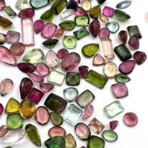 Lote de piedras preciosas de turmalina múltiple Natural de 100 CT de alta calidad, piedras preciosas sueltas de corte mixto facetado rosa para anillos con certificación IGI - Product Image 3
