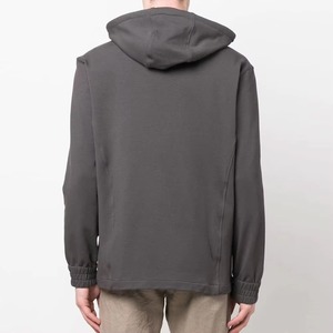 ODM OEM Sweat à capuche d'hiver en polaire personnalisé de haute qualité pour hommes Vente en gros décontractée avec fermeture éclair style sport uni avec logo personnalisé - Product Image 2