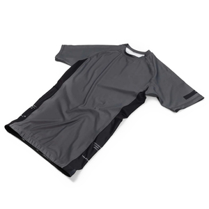 Camisa de compresión gris pizarra estilo Apex S4 de nailon de manga corta personalizada para MMA Grappling & Gym Anti-UV OEM y ODM - Product Image 5