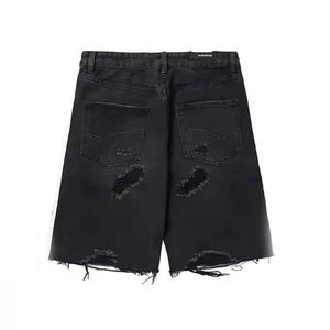 Short en jean personnalisé de haute qualité, respirant, léger et délavé pour hommes, sur mesure pour les garçons, nouveautés 2025 déchirées - Product Image 3