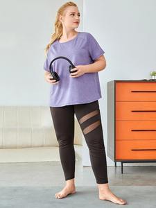 Logo personnalisé marque privée femmes coupe décontractée T-Shirt à manches courtes pour les femmes décontracté Gym col rond T-shirt - Product Image 5