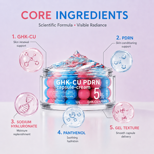 <span class=keywords><strong>Crème</strong></span> Visage Hydratante Effet Bonne Mine au Niacinamide et Panthénol, Capsules de Peptide GHK-CU, <span class=keywords><strong>Crème</strong></span> Gelée Éclatante pour Peau, Marque Privée - Product Image 3