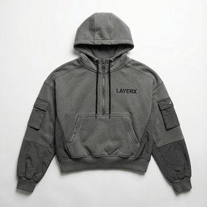 Sweat à capuche pour homme, poids lourd, 500 g/m², polaire en polyester/coton, velours français, design tendance, pull à capuche, broderie, ample, régulier, hiver - Product Image 1