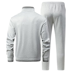 Chándales de 2 piezas con cremallera completa a prueba de viento para hombre, chándal deportivo personalizable con servicio OEM, trajes de gimnasio estampados - Product Image 4