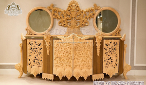 Mesa de consola ultra moderna con marco de espejo, juego de mesa de consola tallada de estilo Ruso, mesa de consola de diseño turco altamente elaborada - Product Image 3