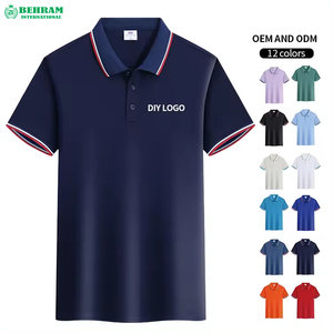 Polo de algodón para hombre, manga corta, color sólido, ribete en contraste, corte regular, estilo casual, con logotipo 100% algodón estampado en la parte delantera. - Product Image 2