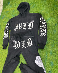 100% coton hommes sweat à capuche zippé personnalisé fabricant poids lourd épais Pull détresse broderie hiver saison col à capuche - Product Image 3