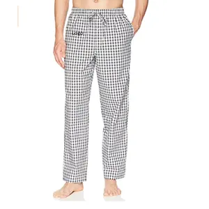 Мужские прямые тканые пижамные брюки из мягкого прочного и уютного мягкого поплина с оборками для живого ощущения прямо из бангладеш