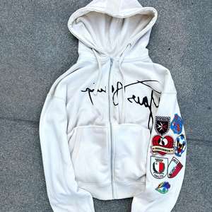 Sweat à capuche zippé vintage délavé à l'acide pour homme, 100 % coton tricoté, broderie 3D, impression numérique, coupe ample, hiver - Product Image 5