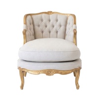 Canapé de salon avec cadre en bois, chaise longue, canapé-lit, fauteuil avec repose-pieds en or peint pour la détente