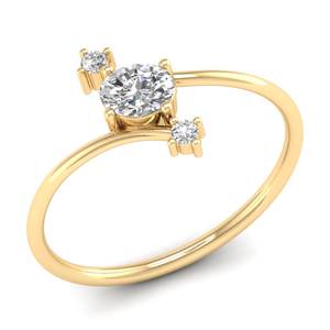 แหวนหมั้นเพชรโมอิสซาไนต์ทรงรี 0.4 กะรัต ทองคำแท้ 14K ราคาขายส่ง REYES สำหรับผู้หญิง พร้อมใบรับรอง GRA เครื่องประดับสำหรับผู้หญิง - Product Image 2