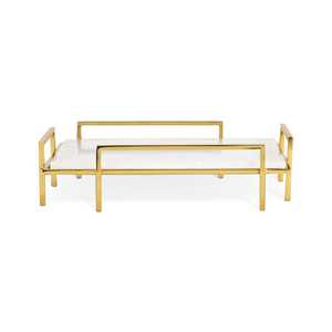 Plateau décoratif en verre avec bordure en laiton, organisateur de vanité pour le maquillage, le parfum, la décoration de la maison - Product Image 5