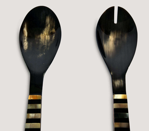 Cuillère de mariage classique en corne de buffle noire, écologique, pour les fêtes, fabriquée en Inde - Product Image 3