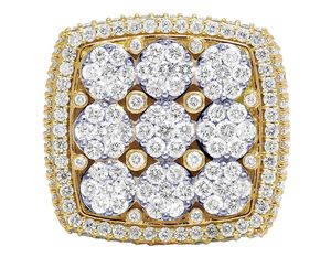Premium 10K <b>Rose</b> <b>Gold</b> Cluster Design <b>Ring</b> with Lab Grown Diamonds Fully Iced Out Hip Hop Jewelry for <b>Men</b> - Product Image 5