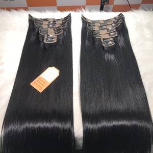 Extensiones de cabello humano crudo virgen Natural 100% de alta calidad cutícula alineada Clip-Ins doble dibujado - Product Image 2