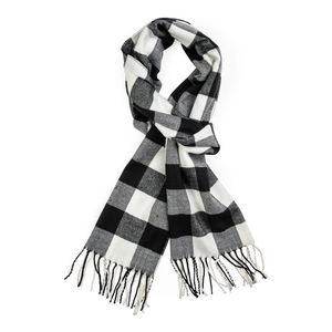 ผ้าพันคอไหมพรมถักลายแจ็คการ์ดแบบยาวสำหรับผู้หญิง ผ้าขนสัตว์แคชเมียร์เนื้อนุ่ม  ปักโลโก้ลายแบบกำหนดเอง ผ้าพันคอถักแบบเรียบ - Product Image 1