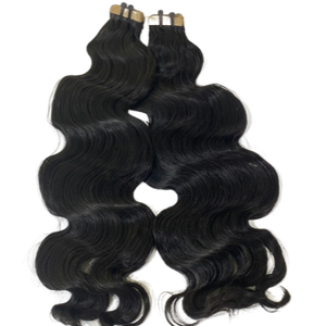 ที่มีคุณภาพสูงผู้ผลิตผมมนุษย์100% หนังกำพร้าชิดร่างกายคลื่นเทปในส่วนขยายของผมผู้จัดจำหน่ายผมบริสุทธิ์ - Product Image 1