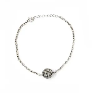 925 <b>Silver</b> Filigree Charm Bracelet with Zircon Pearl Diamond for Women Trendy Gold <b>Bead</b> Bangles for Daily Wear Wedding Gifts - Product Image 1